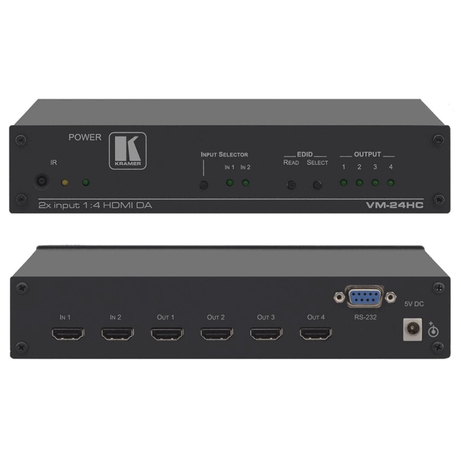 Kramer VM-24HC | 2x1:4 Compact HDMI Switchable DA